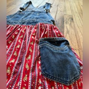 Vtg Country Overall Up Cycled Dress